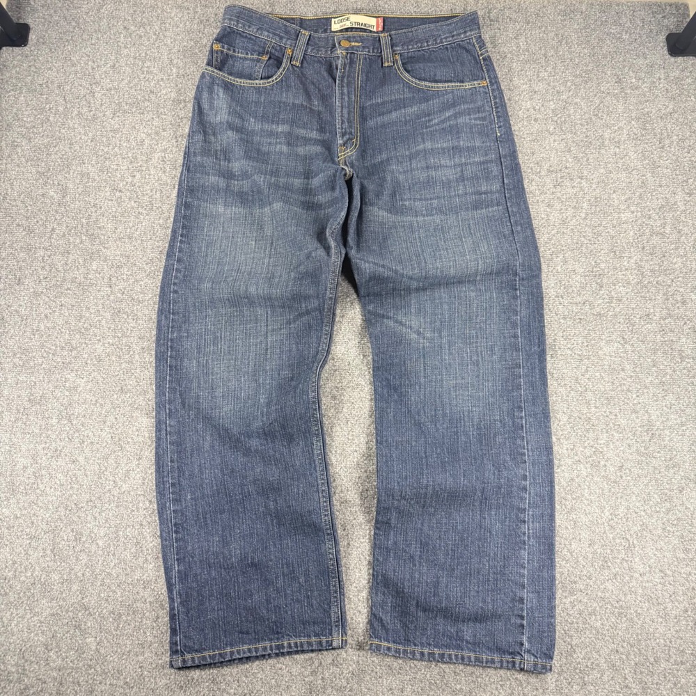 Levi's 569 Loose Straight Fit Jeans Men's 34x32(fits 34x30) Blue Cotton Denim